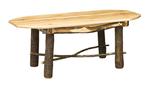 Oval Rustic Hickory Coffee Table